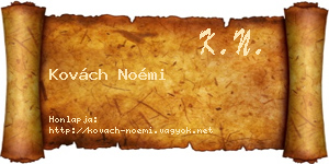 Kovách Noémi névjegykártya